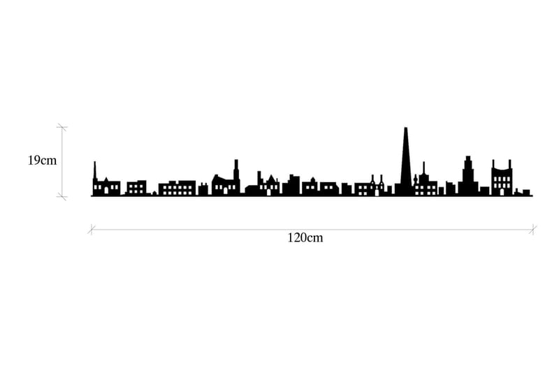 ANTWERP SKYLINE Väggdekor Svart - Inredning & dekor - Väggdekor - Skyltar - Plåtskylt