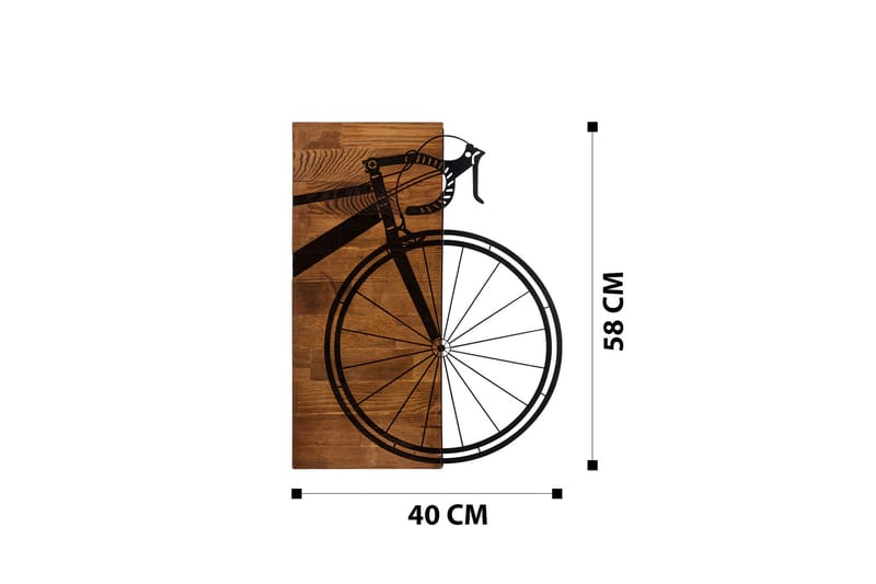 BICYCLE Väggdekor Svart/Valnöt - Inredning & dekor - Väggdekor - Skyltar - Plåtskylt