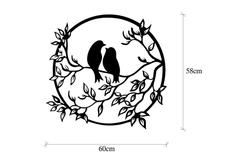 BIRD'S LOVE Väggdekor Svart - Inredning & dekor - Väggdekor - Skyltar - Plåtskylt