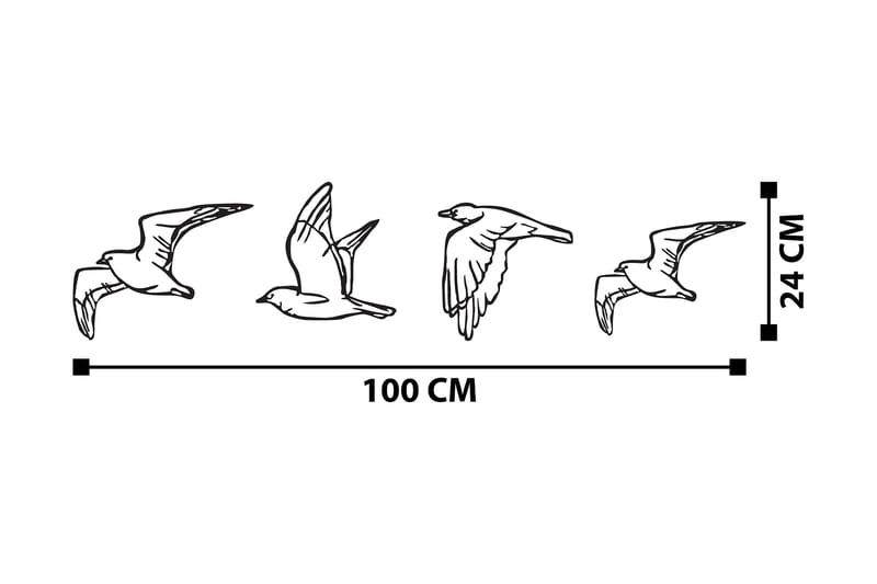 BIRDS Väggdekor Svart - Inredning & dekor - Väggdekor - Skyltar - Plåtskylt