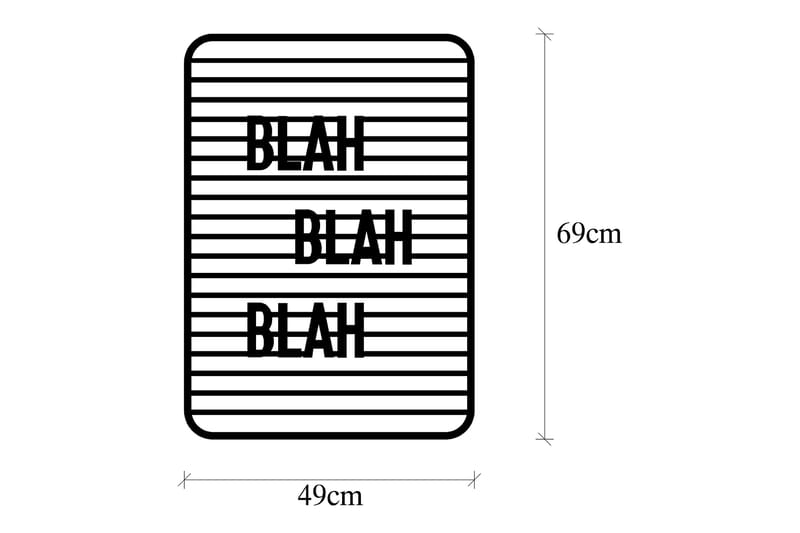 BLAH BLAH BLAH Väggdekor Svart - Inredning & dekor - Väggdekor - Skyltar - Plåtskylt