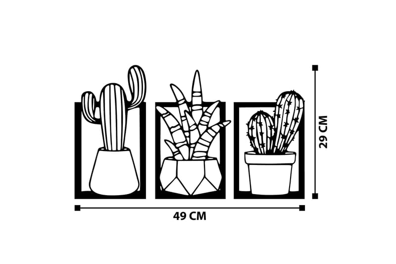 CACTI Väggdekor Svart - Inredning & dekor - Väggdekor - Skyltar - Plåtskylt