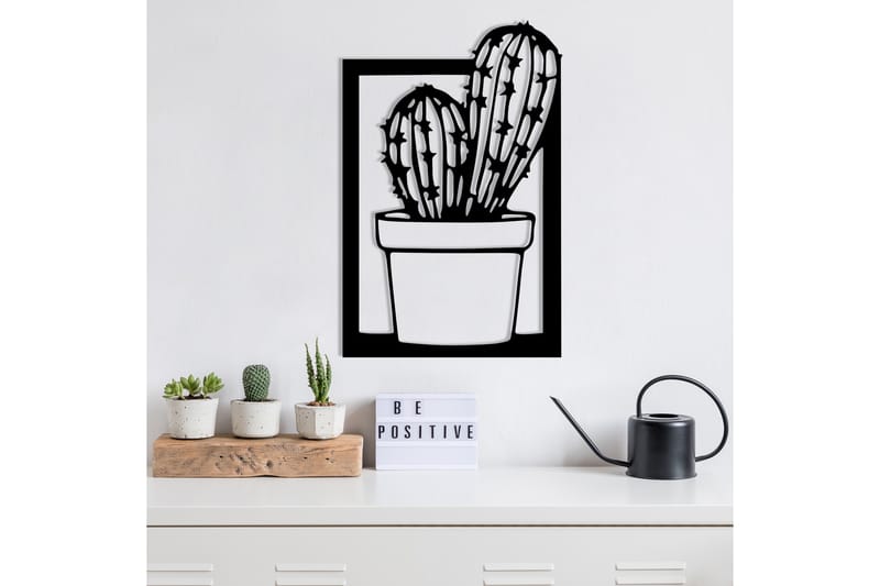 CACTUS Väggdekor Svart - Inredning & dekor - Väggdekor - Skyltar - Plåtskylt