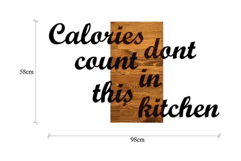 CALORIES DONT COUNT IN THIS KITCHEN Väggdekor Svart/Valnöt - Inredning & dekor - Väggdekor - Skyltar - Plåtskylt