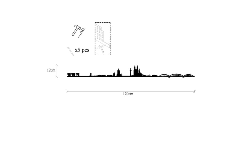 COLOGNE SKYLINE Väggdekor Svart - Inredning & dekor - Väggdekor - Skyltar - Plåtskylt