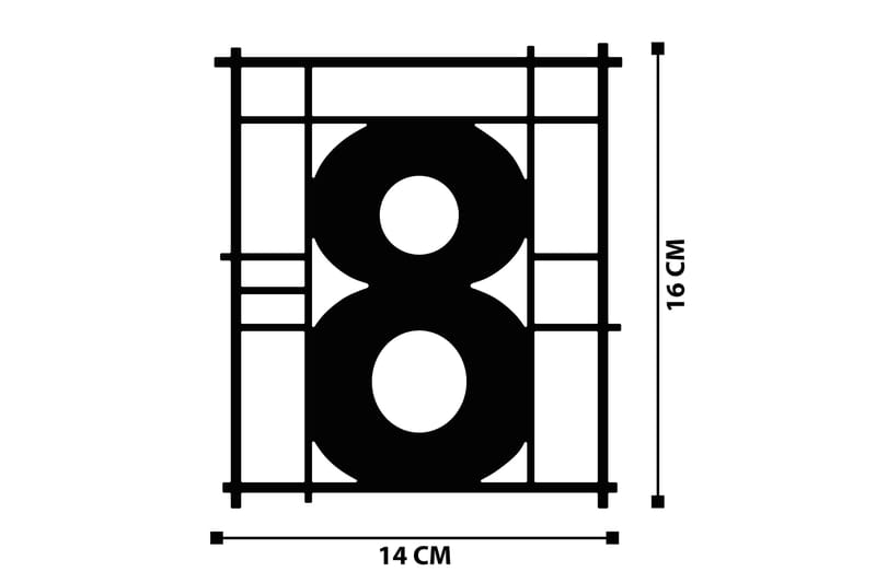 EIGHT Väggdekor Svart - Inredning & dekor - Väggdekor - Skyltar - Plåtskylt