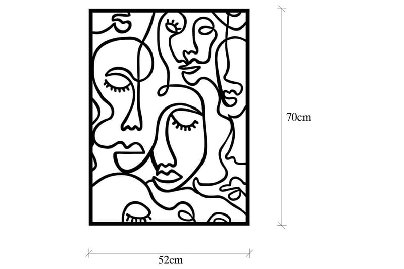 FACES 2 Väggdekor Svart - Inredning & dekor - Väggdekor - Skyltar - Plåtskylt
