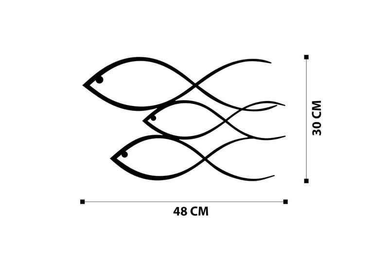 FISH Väggdekor Svart - Inredning & dekor - Väggdekor - Skyltar - Plåtskylt