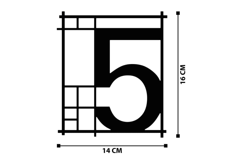 FIVE Väggdekor Svart - Inredning & dekor - Väggdekor - Skyltar - Plåtskylt