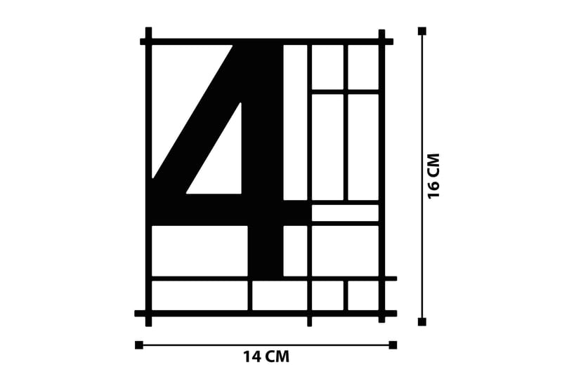 FOUR Väggdekor Svart - Inredning & dekor - Väggdekor - Skyltar - Plåtskylt