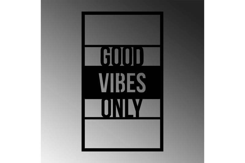 GOOD VIBES ONLY 40 cm Väggdekor Svart - Inredning & dekor - Väggdekor - Skyltar - Plåtskylt