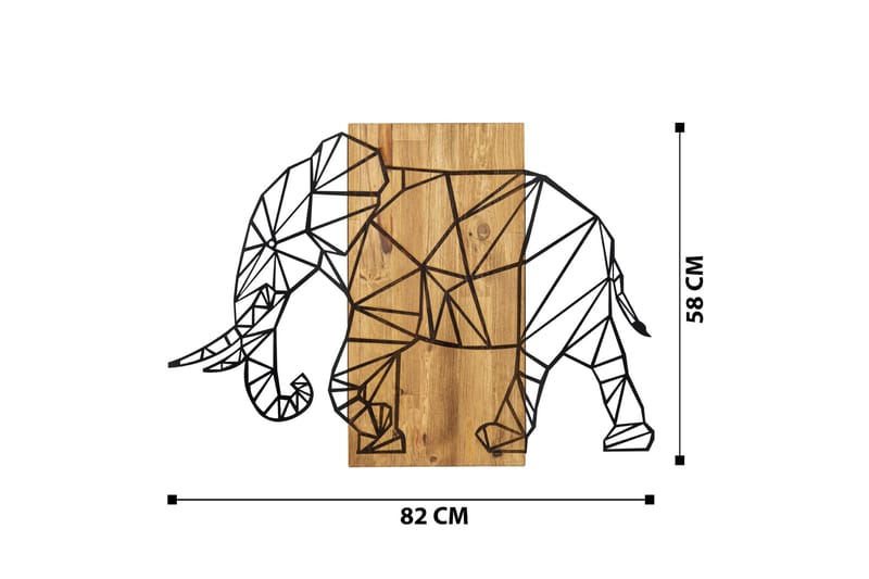 GREAT ELEPHANT Väggdekor Svart/Valnöt - Inredning & dekor - Väggdekor - Skyltar - Plåtskylt