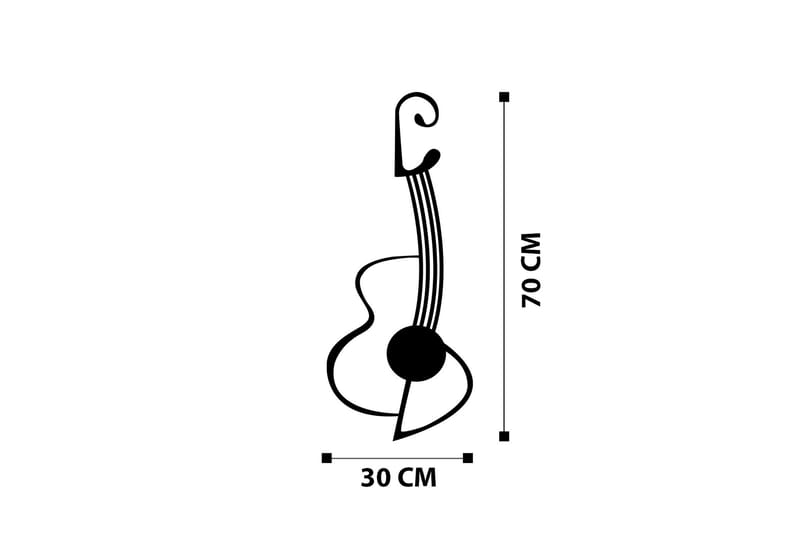 GUITAR Väggdekor Svart - Inredning & dekor - Väggdekor - Skyltar - Plåtskylt