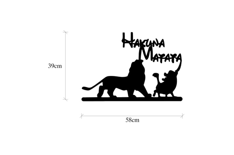 HAKUNA MATATA LION AND PIGGY Väggdekor Svart - Inredning & dekor - Väggdekor - Skyltar - Plåtskylt