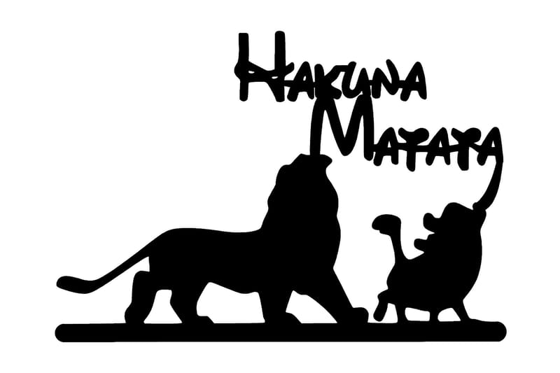 HAKUNA MATATA LION AND PIGGY Väggdekor Svart - Inredning & dekor - Väggdekor - Skyltar - Plåtskylt