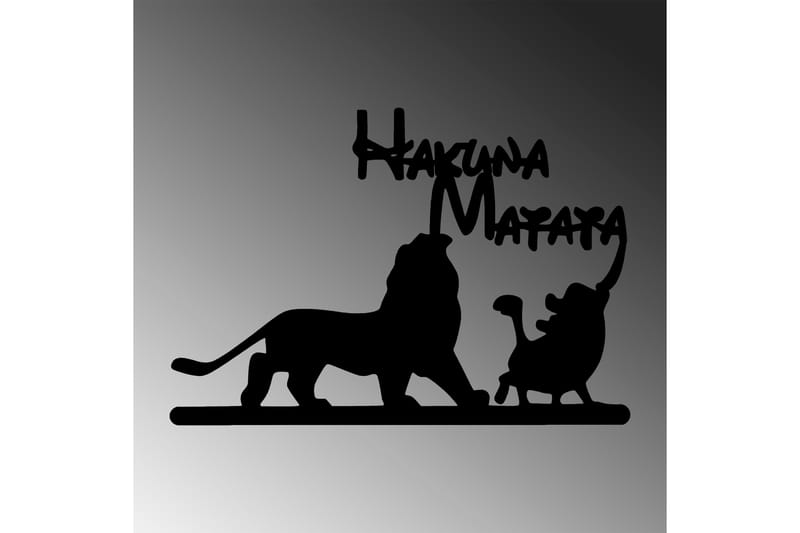 HAKUNA MATATA LION AND PIGGY Väggdekor Svart - Inredning & dekor - Väggdekor - Skyltar - Plåtskylt