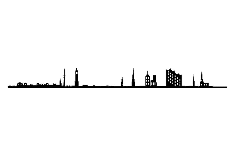 HAMBURG SKYLINE Väggdekor Svart - Inredning & dekor - Väggdekor - Skyltar - Plåtskylt