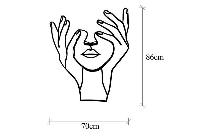 HAND FACE Väggdekor Svart - Inredning & dekor - Väggdekor - Skyltar - Plåtskylt