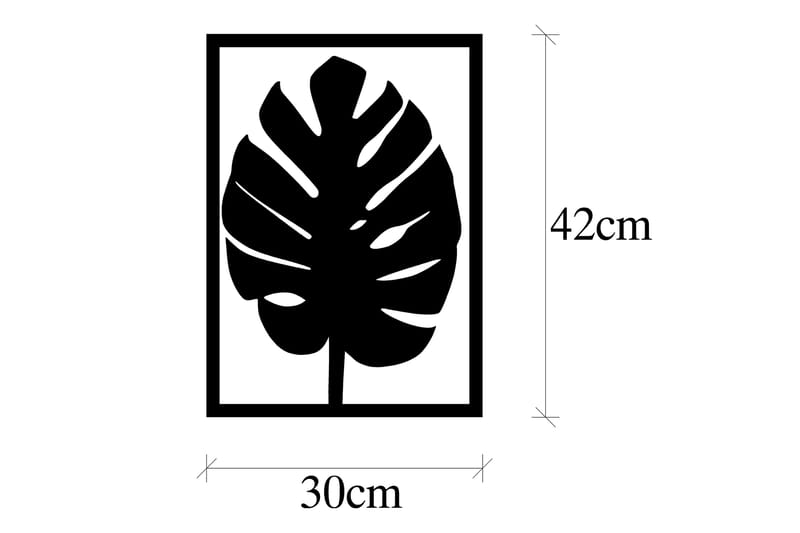 LEAF 30 Väggdekor Svart - Inredning & dekor - Väggdekor - Skyltar - Plåtskylt