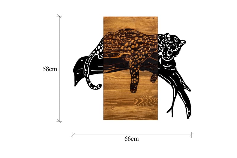 LEOPARD Väggdekor Svart/Valnöt - Inredning & dekor - Väggdekor - Skyltar - Plåtskylt