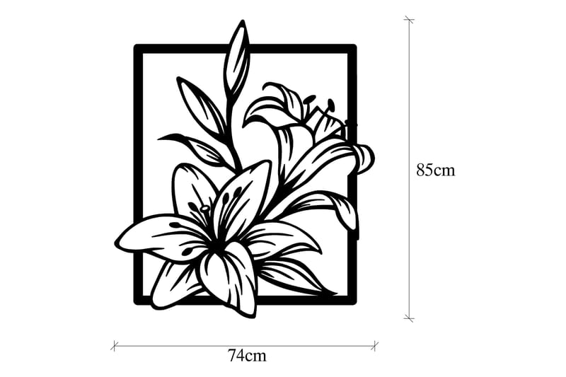 LILY Väggdekor Svart - Inredning & dekor - Väggdekor - Skyltar - Plåtskylt