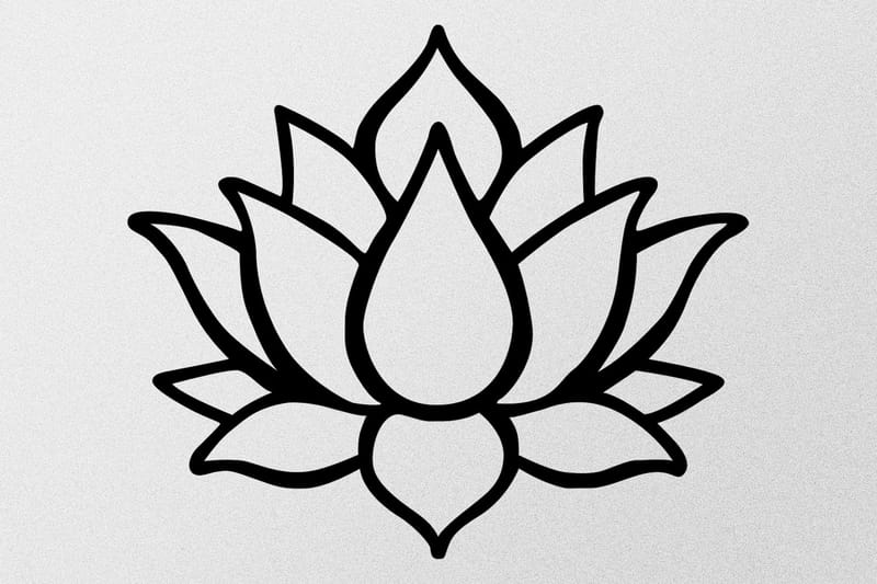 LOTUS FLOWER 1 Väggdekor Svart - Inredning & dekor - Väggdekor - Skyltar - Plåtskylt