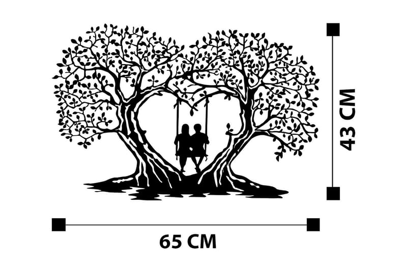 LOVE TREE Väggdekor Svart - Inredning & dekor - Väggdekor - Skyltar - Plåtskylt