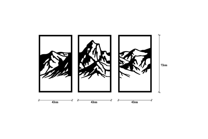 MOUNTAIN 4 Väggdekor Svart - Inredning & dekor - Väggdekor - Skyltar - Plåtskylt