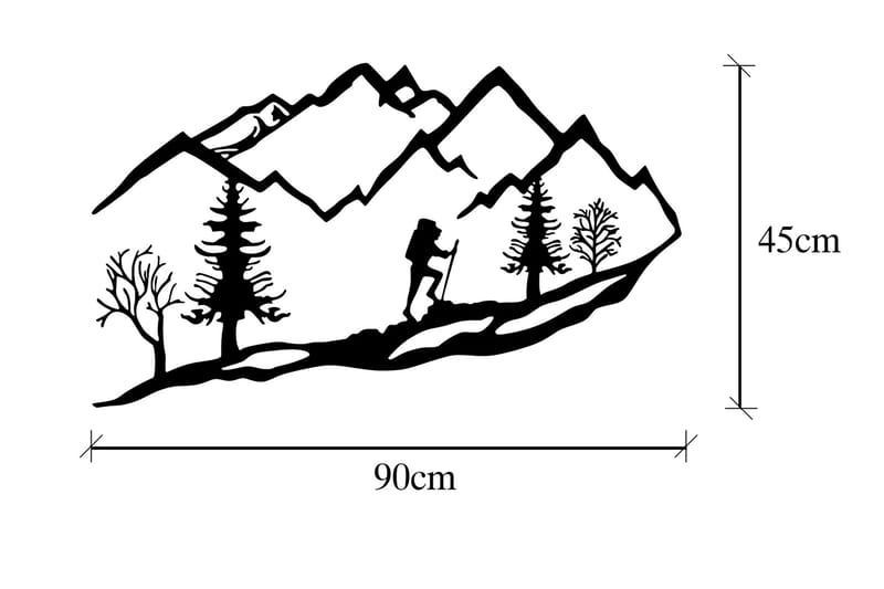 MOUNTAIN CLIMBING Väggdekor Svart - Inredning & dekor - Väggdekor - Skyltar - Plåtskylt