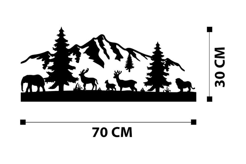 MOUNTAIN Väggdekor Svart - Inredning & dekor - Väggdekor - Skyltar - Plåtskylt