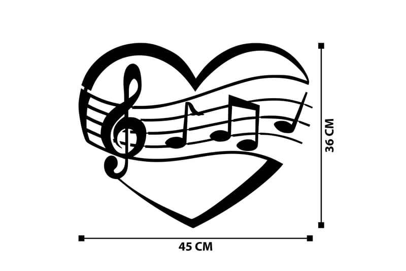 MUSIC Väggdekor Svart - Inredning & dekor - Väggdekor - Skyltar - Plåtskylt