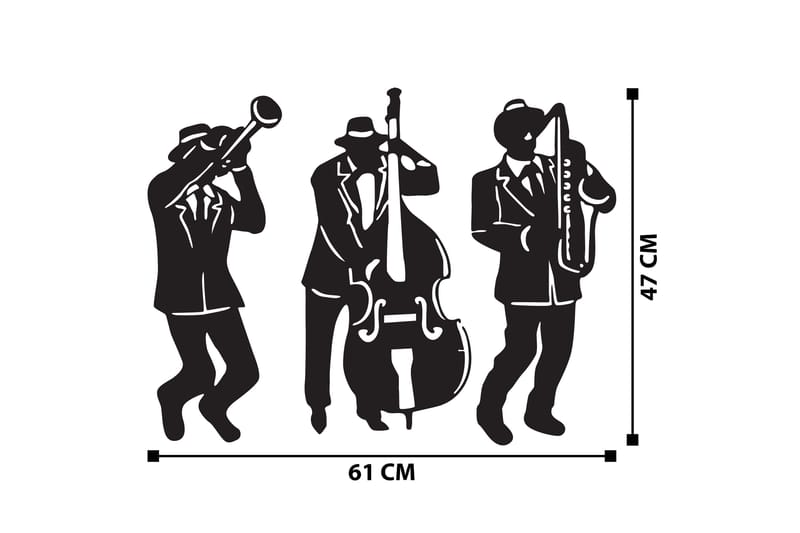 MUSICIANS Väggdekor Svart - Inredning & dekor - Väggdekor - Skyltar - Plåtskylt