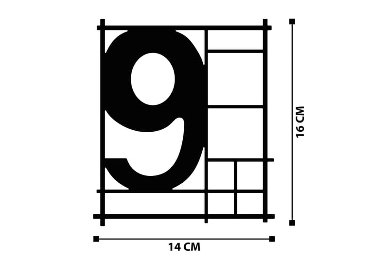 NINE Väggdekor Svart - Inredning & dekor - Väggdekor - Skyltar - Plåtskylt