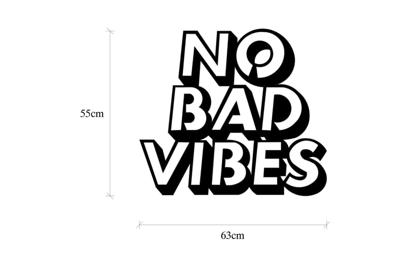 NO BAD VIBES Väggdekor Svart - Inredning & dekor - Väggdekor - Skyltar - Plåtskylt