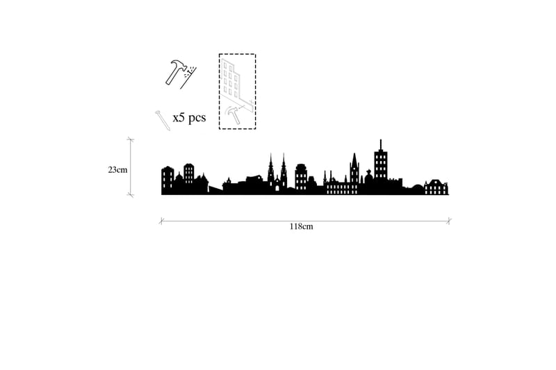 OTTOWA SKYLINE Väggdekor Svart - Inredning & dekor - Väggdekor - Skyltar - Plåtskylt