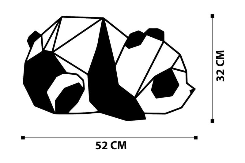 PANDA 2 Väggdekor Svart - Inredning & dekor - Väggdekor - Skyltar - Plåtskylt