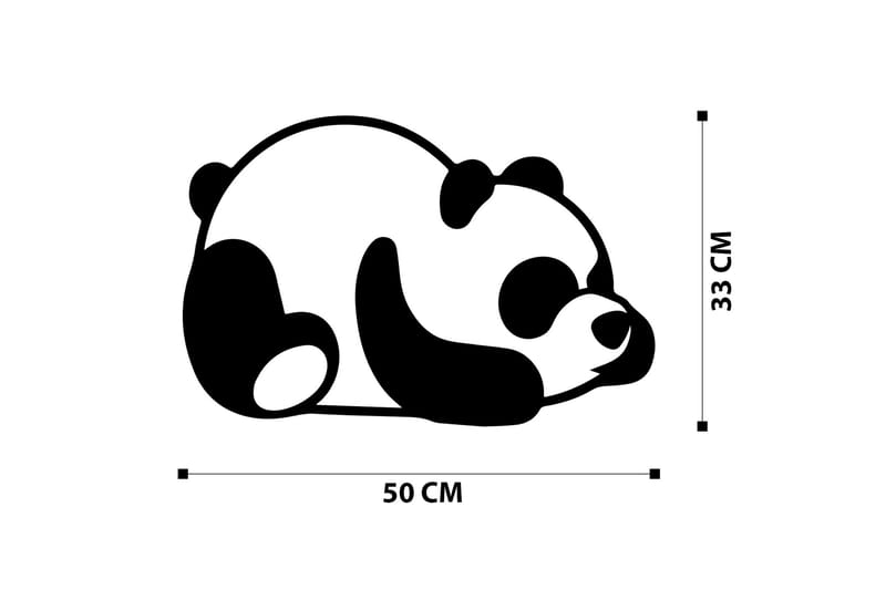 PANDA Väggdekor Svart - Inredning & dekor - Väggdekor - Skyltar - Plåtskylt