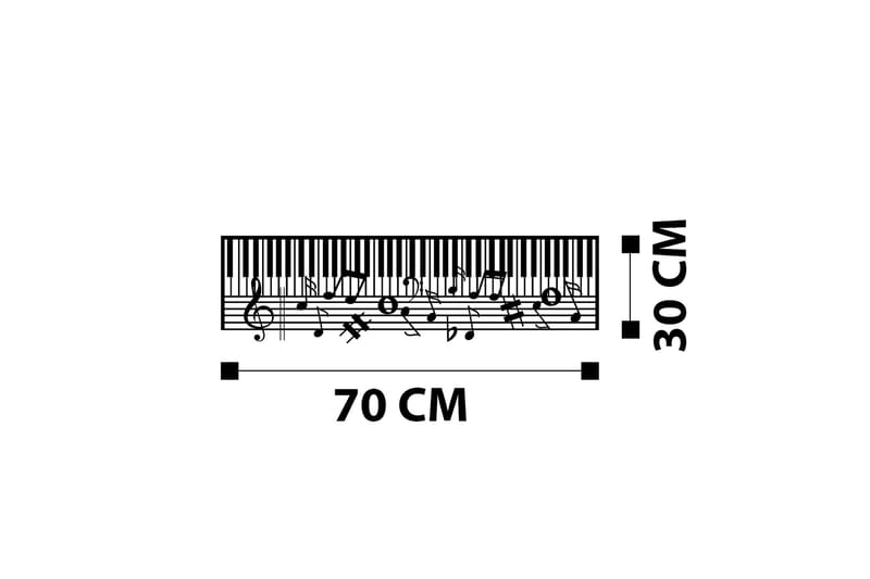 PIANO Väggdekor Svart - Inredning & dekor - Väggdekor - Skyltar - Plåtskylt