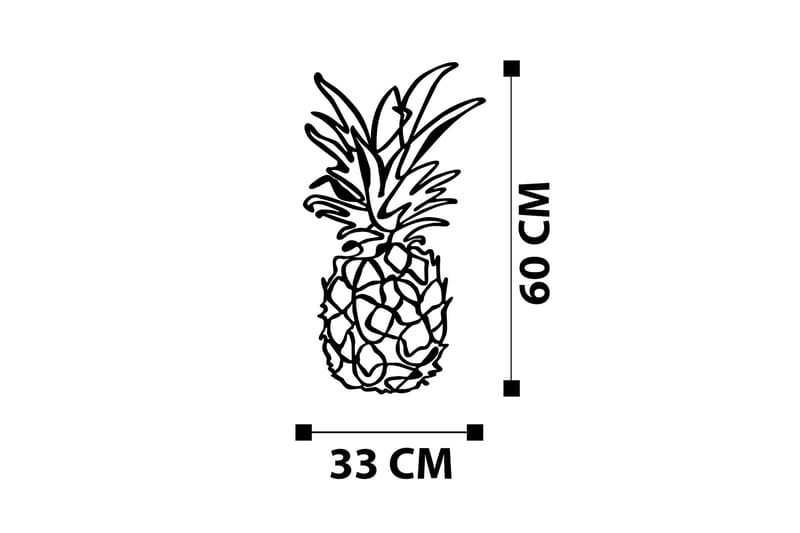 PINEAPPLE Väggdekor Svart - Inredning & dekor - Väggdekor - Skyltar - Plåtskylt