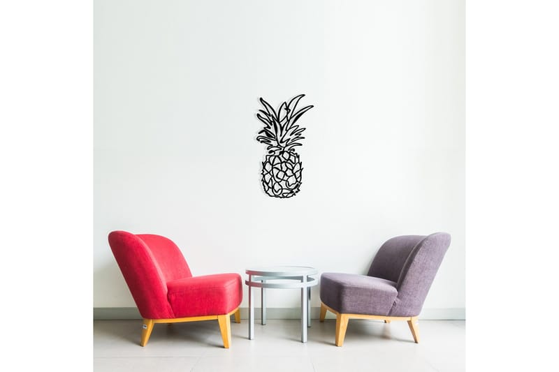 PINEAPPLE Väggdekor Svart - Inredning & dekor - Väggdekor - Skyltar - Plåtskylt