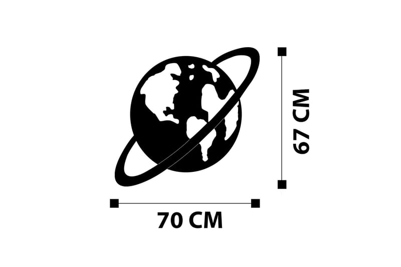 PLANET - Väggdekor Svart - Inredning & dekor - Väggdekor - Skyltar - Plåtskylt