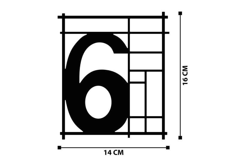 SIX Väggdekor Svart - Inredning & dekor - Väggdekor - Skyltar - Plåtskylt