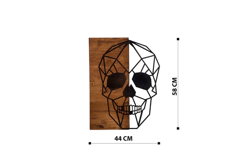 SKULL Väggdekor Svart/Valnöt - Inredning & dekor - Väggdekor - Skyltar - Plåtskylt