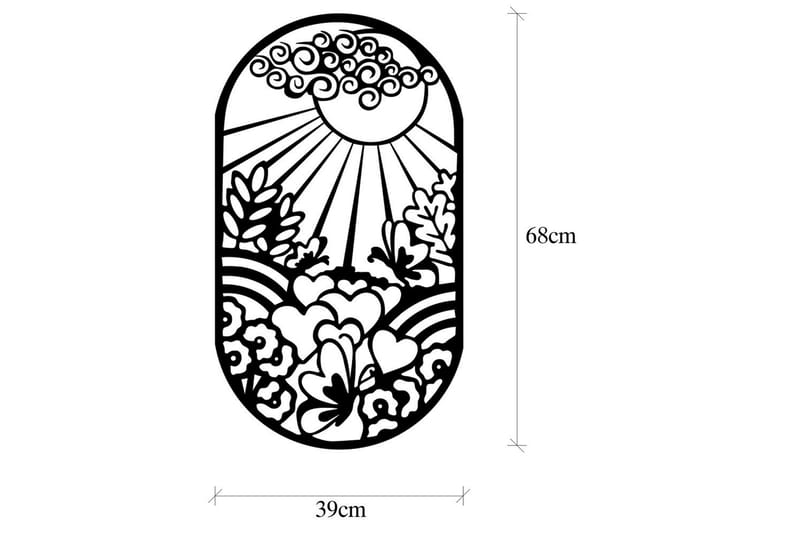 SUN FLOWER Väggdekor Svart - Inredning & dekor - Väggdekor - Skyltar - Plåtskylt