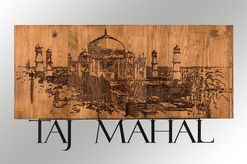 TAJ MAHAL Väggdekor Svart/Valnöt - Inredning & dekor - Väggdekor - Skyltar - Plåtskylt