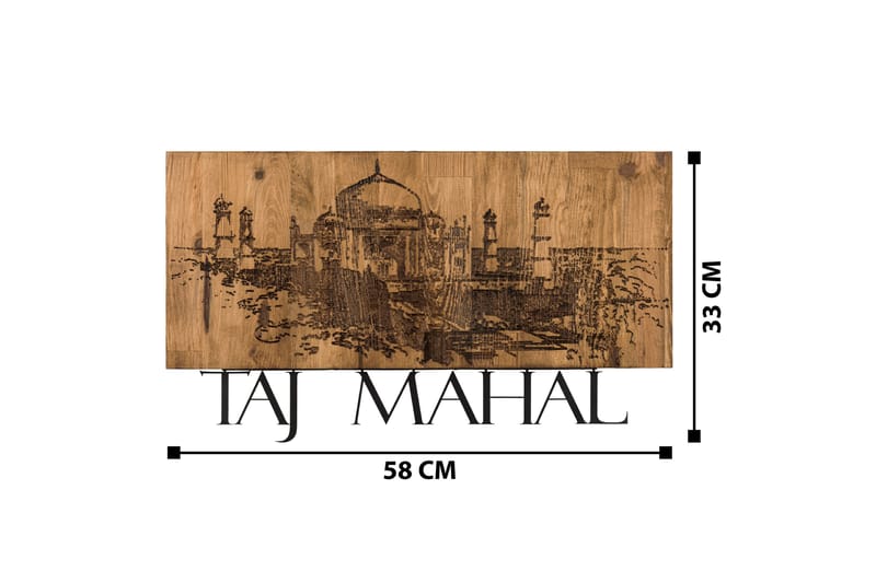 TAJ MAHAL Väggdekor Svart/Valnöt - Inredning & dekor - Väggdekor - Skyltar - Plåtskylt