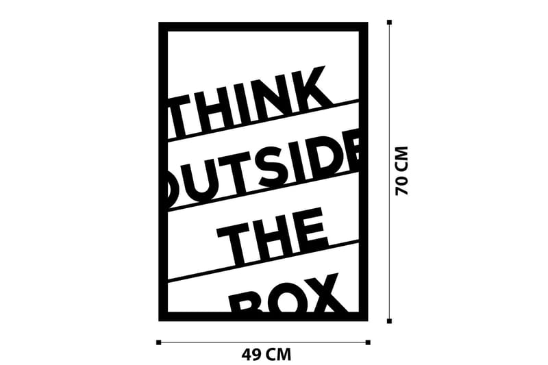 THINK OUTSIDE THE BOX 50 cm Väggdekor Svart - Inredning & dekor - Väggdekor - Skyltar - Plåtskylt