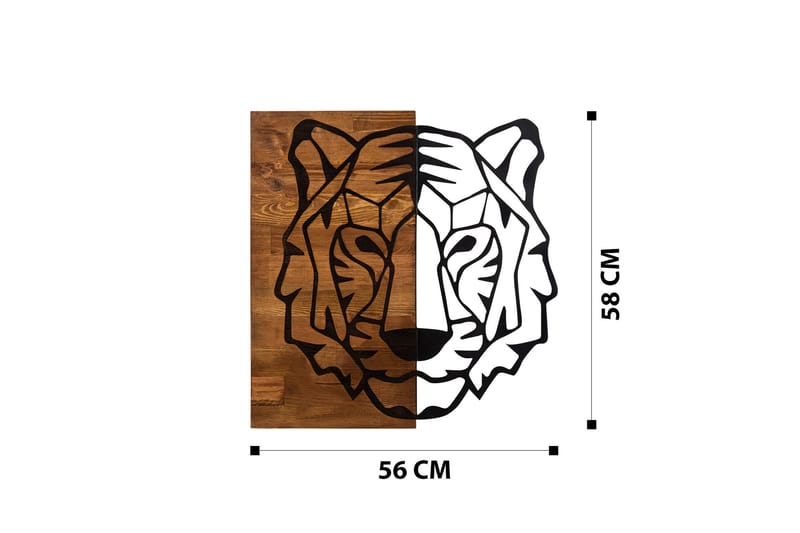 TIGER1 Väggdekor Svart/Valnöt - Inredning & dekor - Väggdekor - Skyltar - Plåtskylt