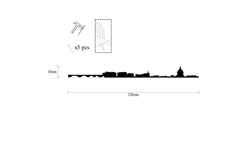 TOULOUSE SKYLINE Väggdekor Svart - Inredning & dekor - Väggdekor - Skyltar - Plåtskylt