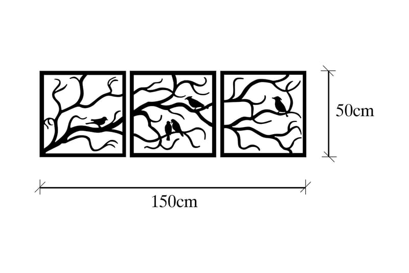 TREE 15 Väggdekor Svart - Inredning & dekor - Väggdekor - Skyltar - Plåtskylt
